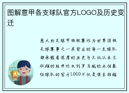图解意甲各支球队官方LOGO及历史变迁