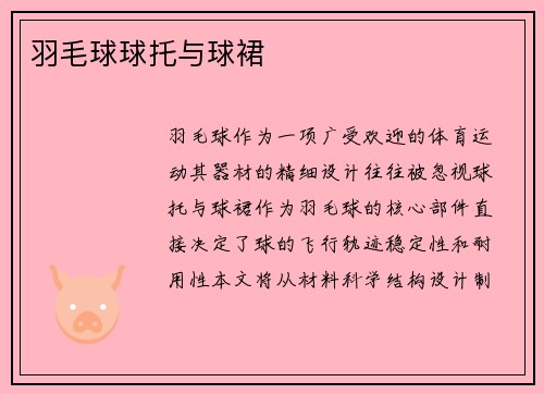 羽毛球球托与球裙